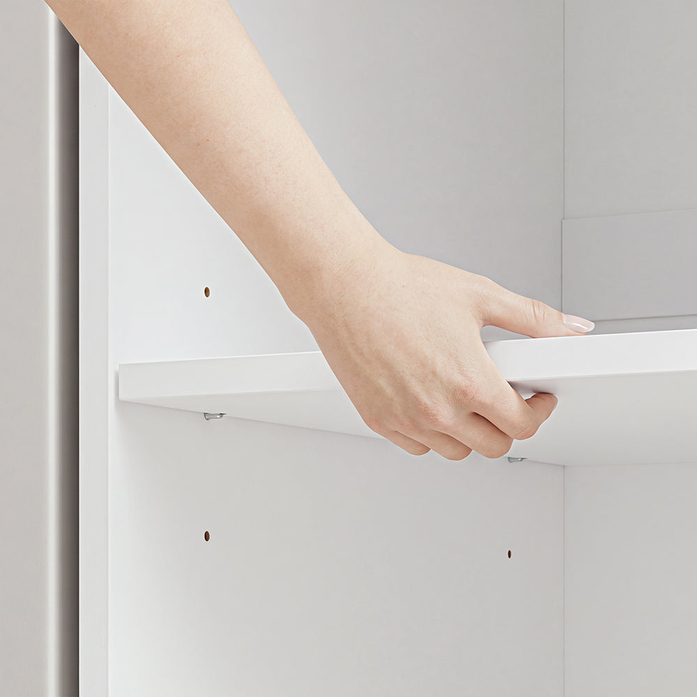 SoBuy | Wäschesammler | Waschmaschinenschrank mit Türen und Schublade | White | BZR231-W