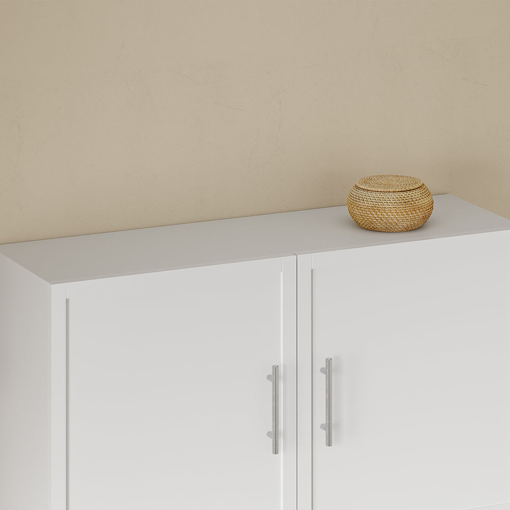 SoBuy | Hangeschrank | Wandschrank hängend mit 2 Türen | White | 90×70×28.5 cm | BZR233-W