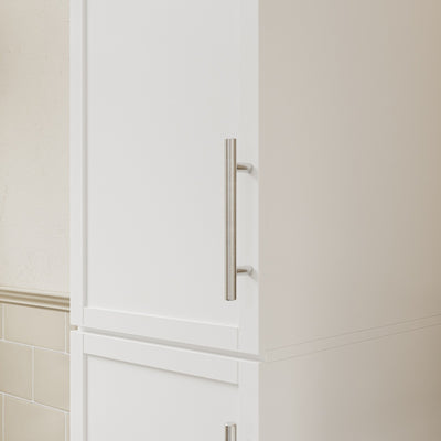 SoBuy Badezimmer Hochschrank Bad-Hochschrank Weiß Schmal mit 6 Schubladen und 2 Türen BZR243-W