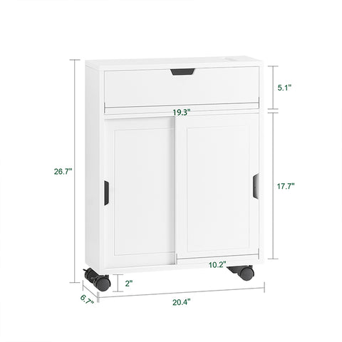 SoBuy | Badrollwagen | Nischenregal | Badschrank Weiß | BZR31-W