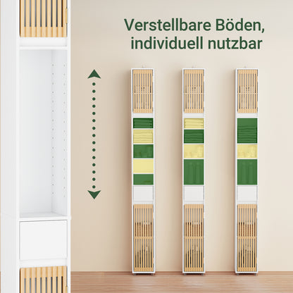 SoBuy Bad Hochschrank mit Verstellbare Ablagen | schmal Weiß 20x180x20cm BZR34-BW