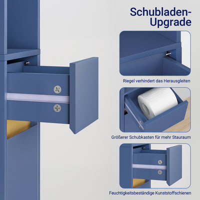Vorverkauf | SoBuy Bad Hochschrank mit Verstellbare Ablagen schmal Blau 20x180x20cm BZR34-II-B