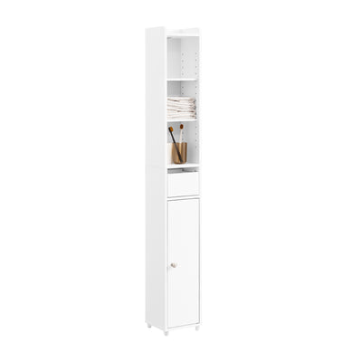 SoBuy Bad Hochschrank Schmal 20cm Weiß | 5 Fächer, 145cm hoch