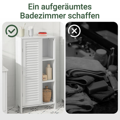 SoBuy | Badkommode | Badzimmerschrank | Flurschrank Weiß | BZR39-W
