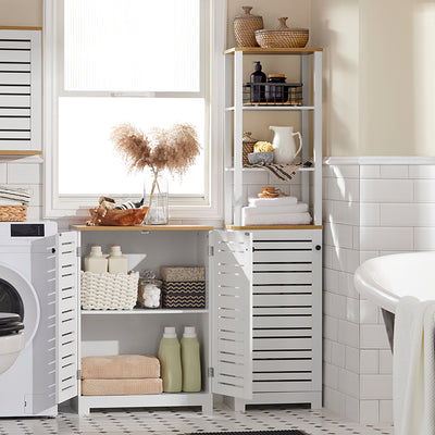 SoBuy | Badkommode | Badzimmerschrank | Sideboard Weiß | BZR41-W