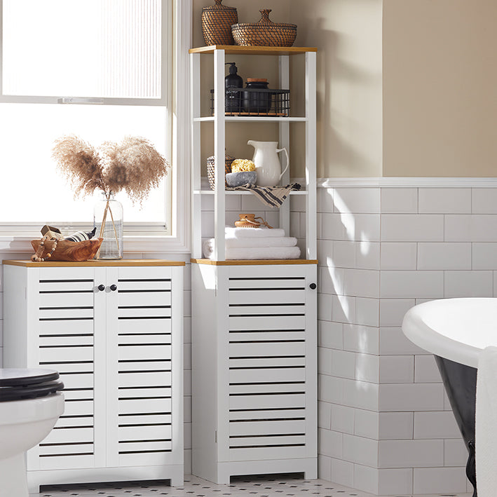 Sobuy SoBuy Bad Hochschrank Badschrank Weiß Badezimmermöbel BZR43-W