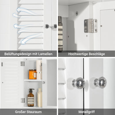 SoBuy | Spiegelschrank | Hängeschrank mit Spiegeltür | Badschrank Weiß | BZR55-W