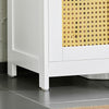 SoBuy | Waschbeckenunterschrank mit Gitteroptik-Türen | Badschrank | Waschtisch | Weiß-Gelb | BZR72-II-W