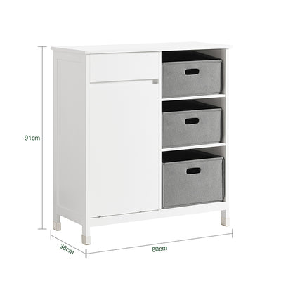 SoBuy | Wäscheschrank | Wäschesammler | Wäschekorb | Badezimmerschrank Weiß | BZR77-W