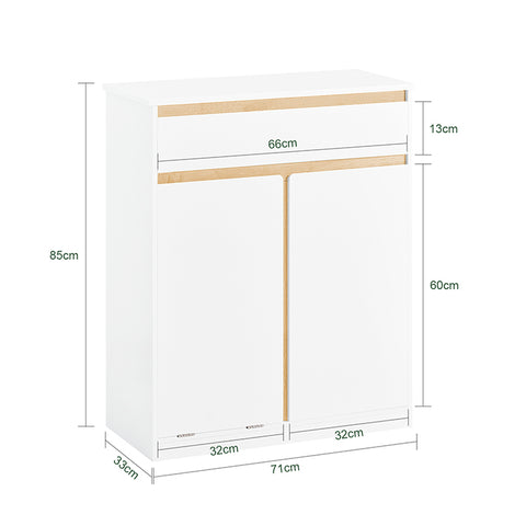 SoBuy | Wäscheschrank mit Wäschesack | Wäschesammler | Badmöbel | Weiß | BZR79-W