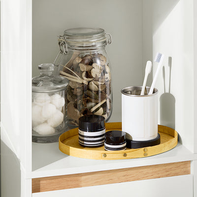 SoBuy | Bad Hochschrank | Badschrank mit 2 Türen | Badregal | Badezimmermöbel | Weiß | BZR80-W