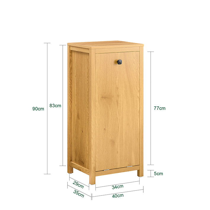 SoBuy | Wäscheschrank mit Wäschetruhe | Wäschesammler | Badschrank | Wäschesack | Dunkelnatur | BZR96-SN