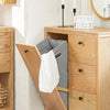 SoBuy | Wäscheschrank mit ausklappbarem Wäschesack | Badschrank | Wäschekorb | Natur | BZR97-N
