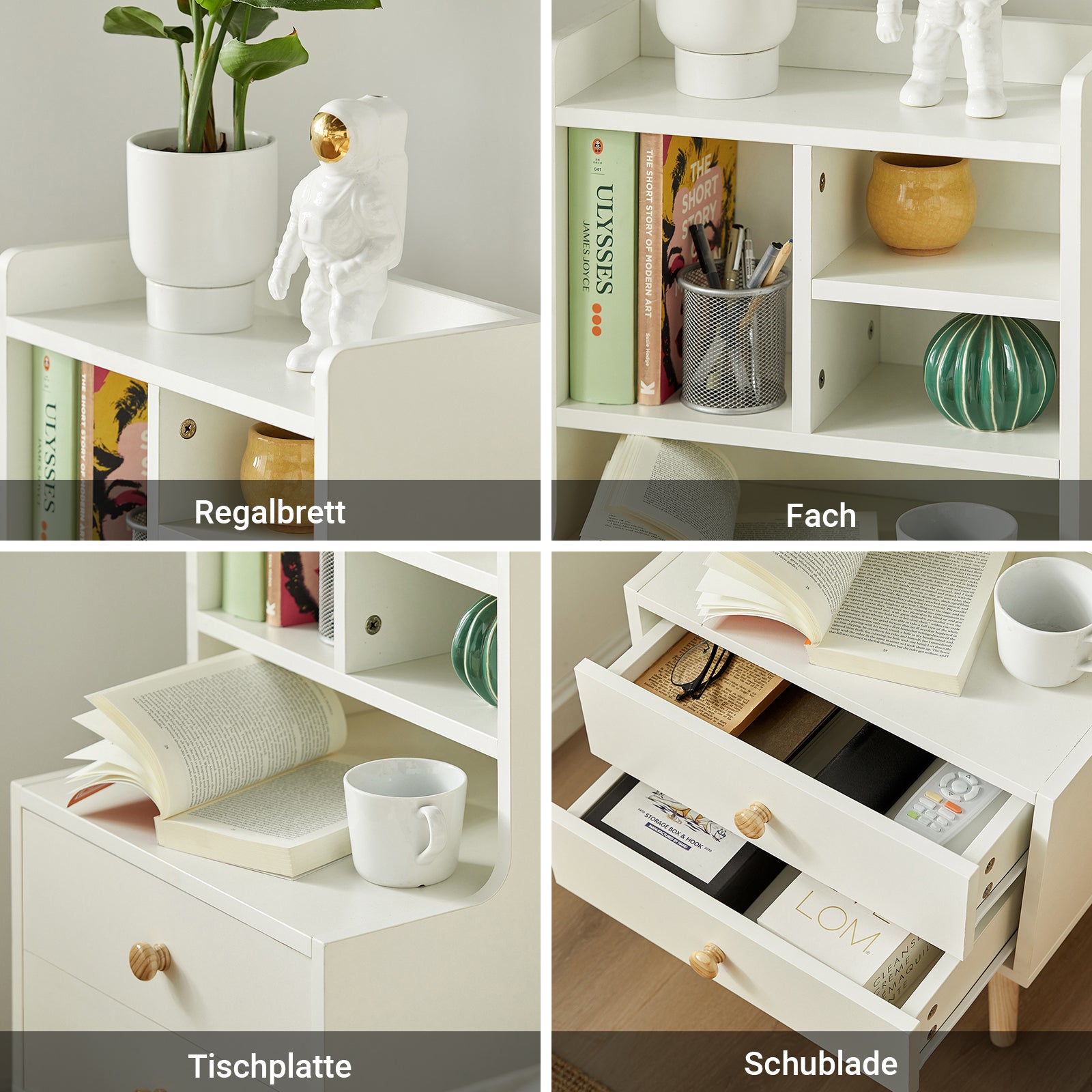 SoBuy | Nachttisch | Sofatisch | Beistelltisch | Nachtschrank | FBT100-W