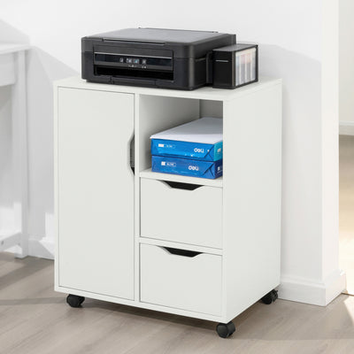 SoBuy | Druckertisch mit Schublade | Beistelltisch | Couchtisch Weiß | FBT105-W