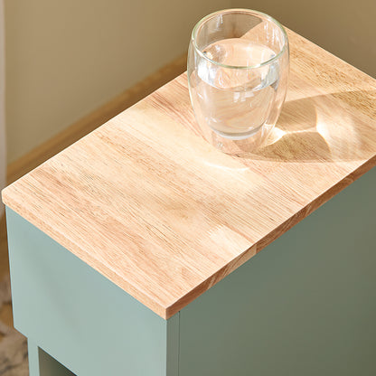 SoBuy | Nachttisch schmal |Beistelltisch mit Schublade | Grün | 20x61x35cm | FBT111-GR