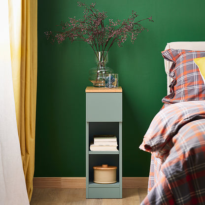 SoBuy | Nachttisch schmal |Beistelltisch mit Schublade | Grün | 20x61x35cm | FBT111-GR