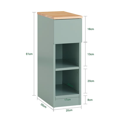 SoBuy | Nachttisch schmal |Beistelltisch mit Schublade | Grün | 20x61x35cm | FBT111-GR
