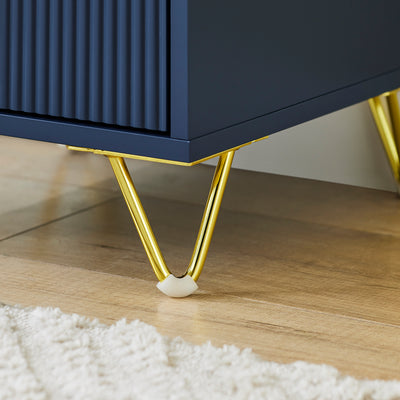 SoBuy | Nachttisch mit 2 Schubladen | Moderner Sofatisch | Beistelltisch | Blau | FBT115-B