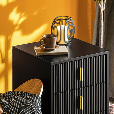 SoBuy | Nachttisch mit 3 Schubladen | Sofatisch | Beistelltisch | Schwarz | FBT115-L-SCH