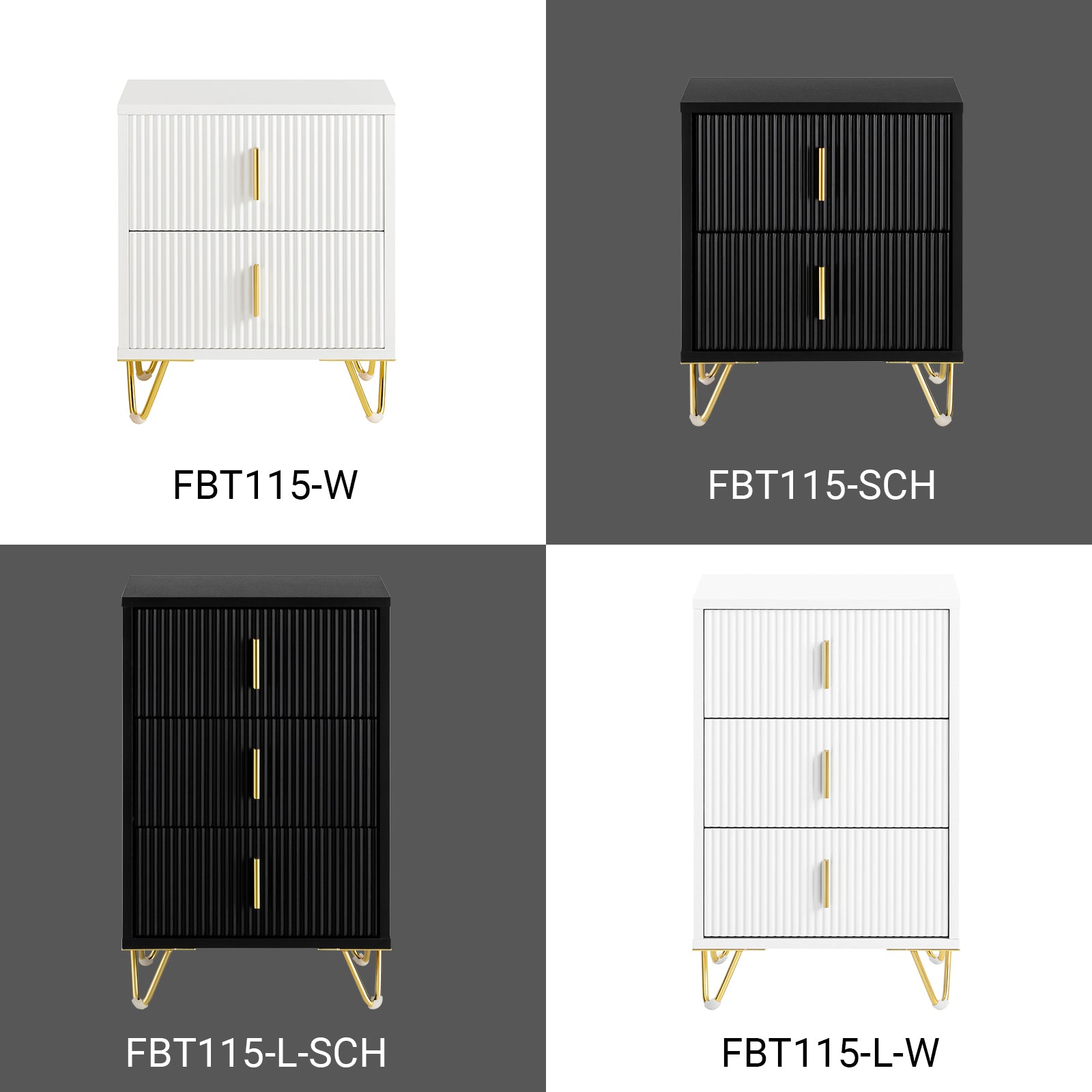 SoBuy | Nachttisch mit 2 Schubladen | Sofatisch | Beistelltisch | Weiß | FBT115-W