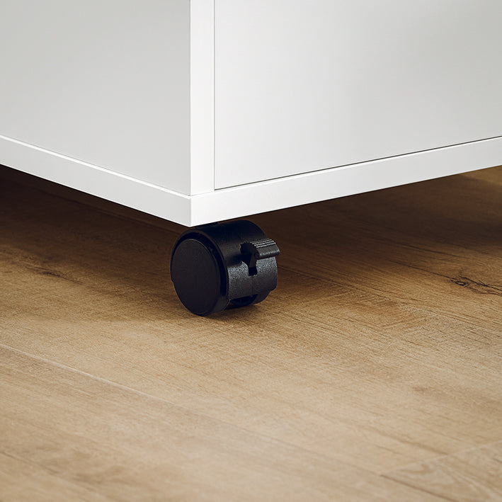 SoBuy | Druckertisch mit Rollen | Aktenwagen | Bürowagen | Weiß-Natur | FBT130-WN