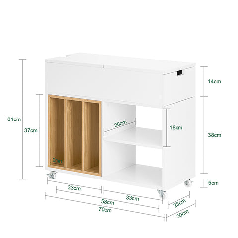 SoBuy | Aktenschrank  | Aktenschrankwagen | Druckertisch | Rollcontainer | Weiß | FBT134-W