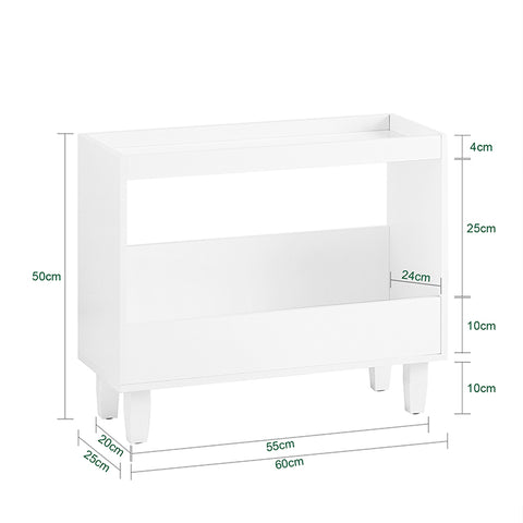 SoBuy | Nachttisch | Boxspringbett | schmal Nachtschrank | Beistelltisch | Nischenregal | FBT147-W