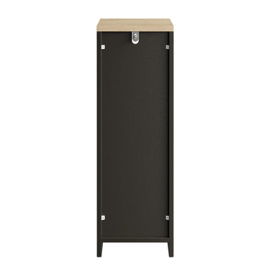 SoBuy Nachttisch schmal 20cm breit mit 2 Schubladen | Beistelltisch Schwarz 60x35cm FBT149-SCH