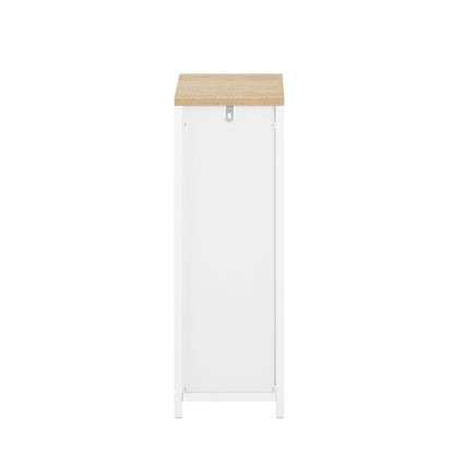 SoBuy | Nachttisch schmal Beistelltisch | mit 2 Schubladen Weiß | 20x60x35cm | FBT149-WN
