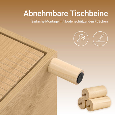 SoBuy Nachttisch Nachtschrank mit 2 Schubladen Natur B40 x T42 x H47 cm FBT166-N