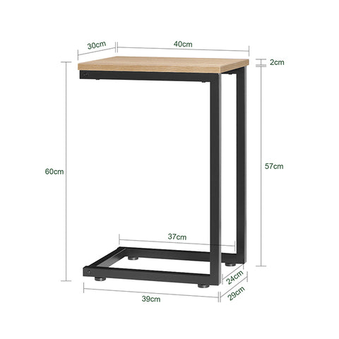 SoBuy | Beistelltisch Metall | Couchtisch Sofa | Laptoptisch | Natur/Schwarz | FBT44-N