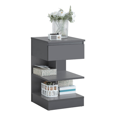 SoBuy | Nachttisch | Nachtschrank | Beistelltisch | Kommode Grau | FBT49-HG