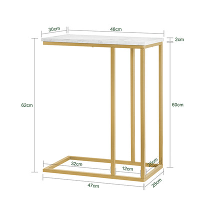 SoBuy | Beistelltisch | Pflegetisch mit goldenem Metallgestell | Couchtisch Sofa | FBT87-G