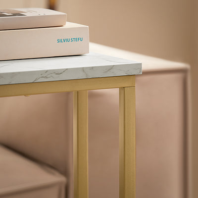 SoBuy | Beistelltisch | Pflegetisch mit goldenem Metallgestell | Couchtisch Sofa | FBT87-G