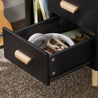 SoBuy | Nachttisch | Beistelltisch | Telefontisch | Kommode | Schwarz | FBT95-SCH