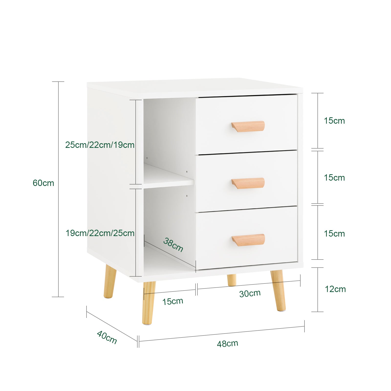 SoBuy | Nachttisch | Beistelltisch | Telefontisch | Kommode Weiß | FBT95-W