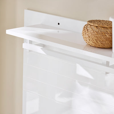 SoBuy | Wandgarderobe | Flurgarderobe | Kleiderhaken | Hängeregal Weiß | FHK36-W