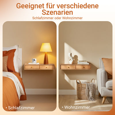 SoBuy | Schweberegal mit 2 Schubladen | Wandschublade | Wandregal | Natur | FHK37-N