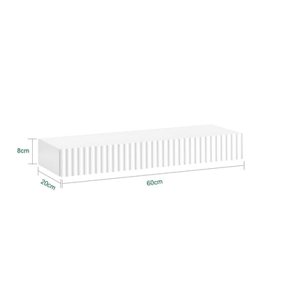 Vorverkauf | SoBuy | Schweberegal | mit Schublade | LED-Bewegungssensor-Licht | Wandschublade | Wandregal Weiß | FHK38-W