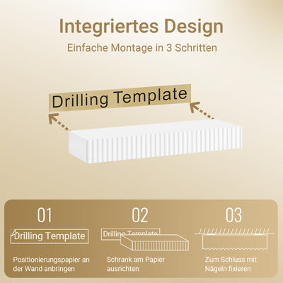 Vorverkauf | SoBuy | Schweberegal | mit Schublade | LED-Bewegungssensor-Licht | Wandschublade | Wandregal Weiß | FHK38-W