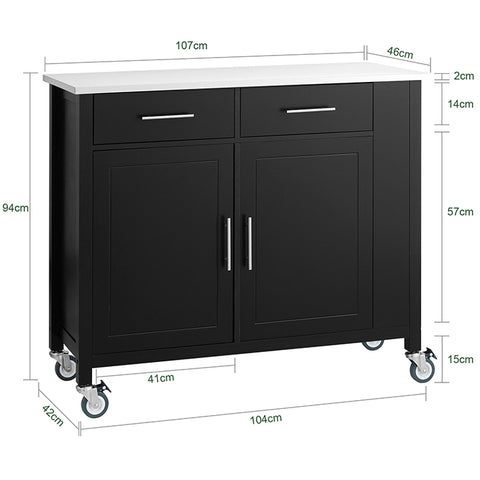 SoBuy | Kücheninsel | Küchenschrank | Küchenwagen | Servierwagen | FKW108-SCH