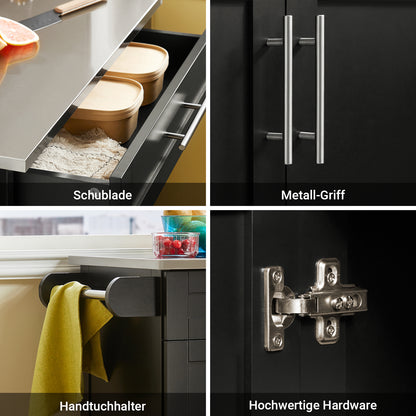 SoBuy | Küchenwagen | Getränkewagen fürs Büro | Servierwagen Schwarz | FKW110-SCH