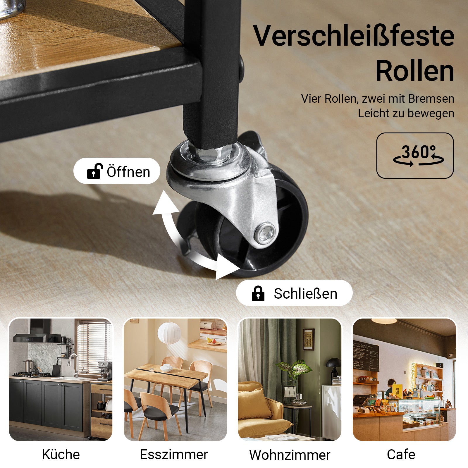 SoBuy | Servierwagen | Küchenschrank | Mehrzweckschrank | FKW111-PF