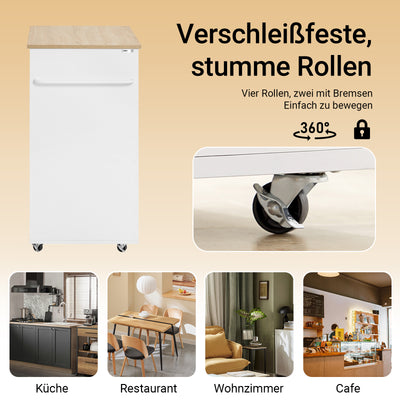SoBuy | Küchenwagen Servierwagen | Weiß | 82x88x46cm | FKW113-WN