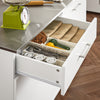 Sobuy | Design kuchyňská skříň bílá | Kuchyňské auto se zásuvkami Servingové dřevo | FKW103 WN