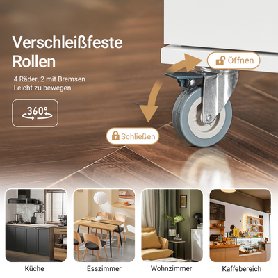 SoBuy | Küchenschrank Weiß | Küchenwagen | Kücheninsel | Servierwagen | FKW117-W