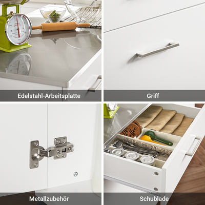 SoBuy | Küchenschrank Weiß | Küchenwagen | Kücheninsel | Servierwagen | FKW117-W