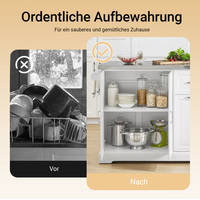 SoBuy | Kücheninsel mit 2 Schubladen | Küchenwagen mit erweiterbarer Arbeitsfläche | Küchenschrank Weiß | FKW128-ST