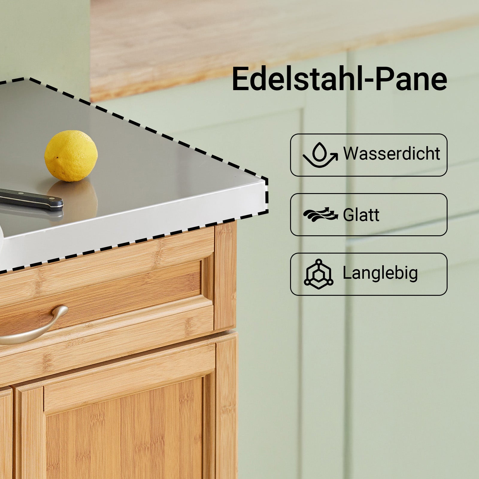 SoBuy | Küchenwagen | Küchenschrank Bambus | Servierwagen | FKW13-N